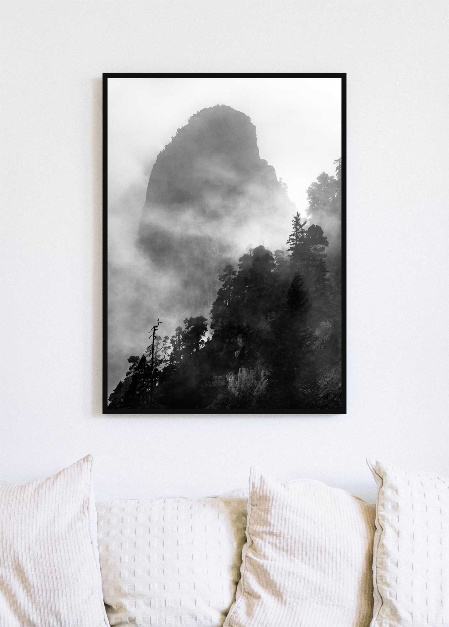 Tableau photo montagne noir et blanc